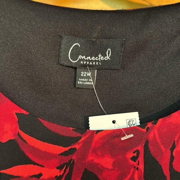 Women’s Connected Apparel, red and black dress sheer sleeves plus size 22W - Picture 4 of 6